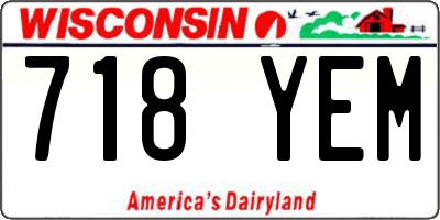 WI license plate 718YEM
