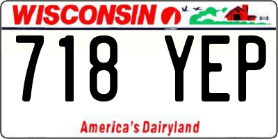 WI license plate 718YEP