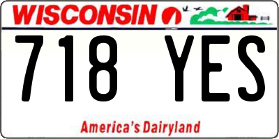 WI license plate 718YES
