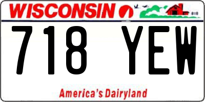 WI license plate 718YEW