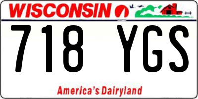 WI license plate 718YGS