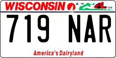 WI license plate 719NAR