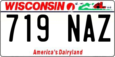 WI license plate 719NAZ