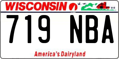 WI license plate 719NBA