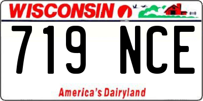 WI license plate 719NCE