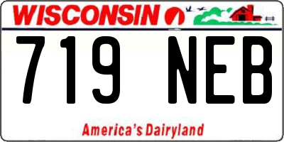 WI license plate 719NEB