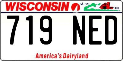 WI license plate 719NED