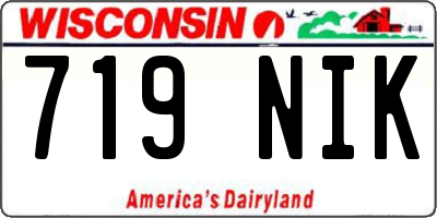 WI license plate 719NIK