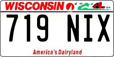 WI license plate 719NIX