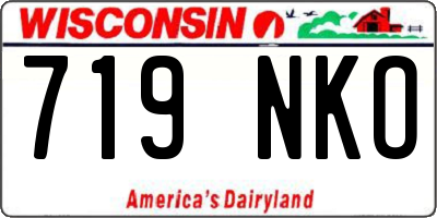 WI license plate 719NKO