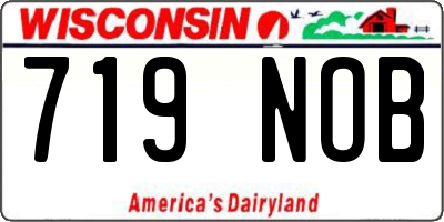 WI license plate 719NOB