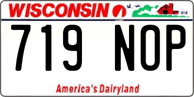 WI license plate 719NOP