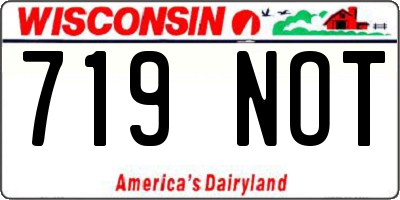 WI license plate 719NOT