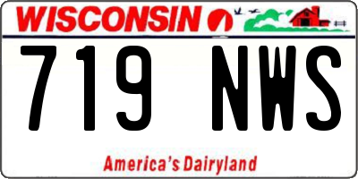 WI license plate 719NWS
