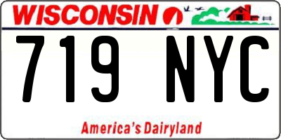 WI license plate 719NYC