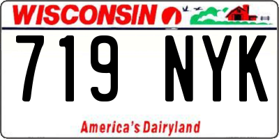 WI license plate 719NYK