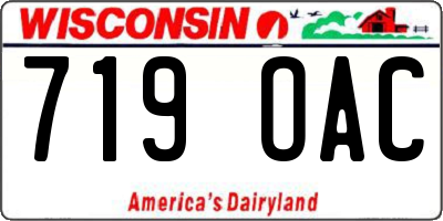 WI license plate 719OAC
