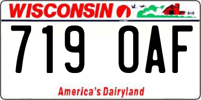 WI license plate 719OAF