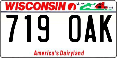 WI license plate 719OAK