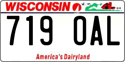 WI license plate 719OAL