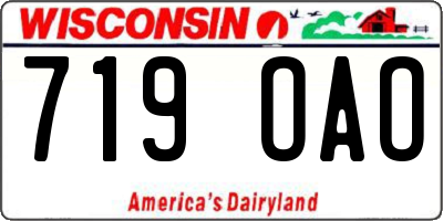 WI license plate 719OAO