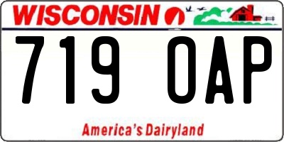 WI license plate 719OAP