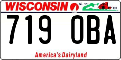 WI license plate 719OBA