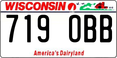 WI license plate 719OBB