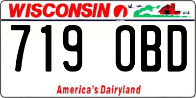 WI license plate 719OBD