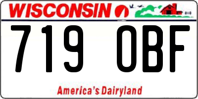 WI license plate 719OBF