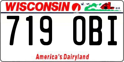 WI license plate 719OBI