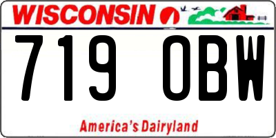 WI license plate 719OBW
