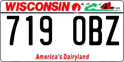 WI license plate 719OBZ