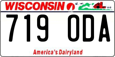 WI license plate 719ODA