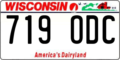 WI license plate 719ODC