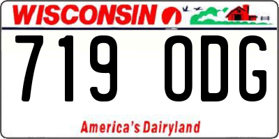 WI license plate 719ODG