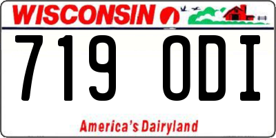 WI license plate 719ODI