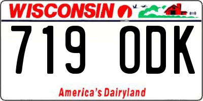 WI license plate 719ODK