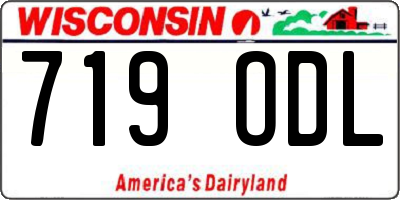 WI license plate 719ODL