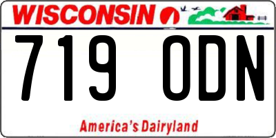 WI license plate 719ODN