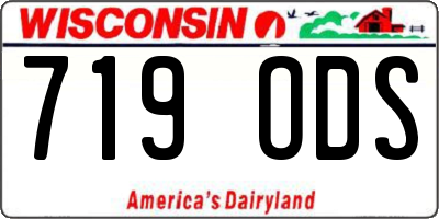 WI license plate 719ODS