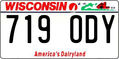 WI license plate 719ODY