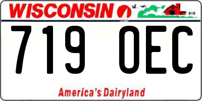 WI license plate 719OEC