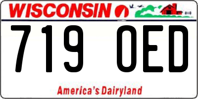 WI license plate 719OED
