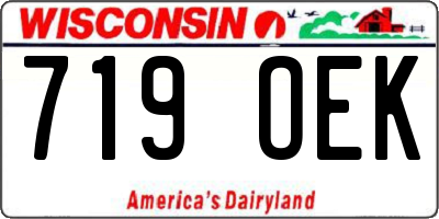 WI license plate 719OEK