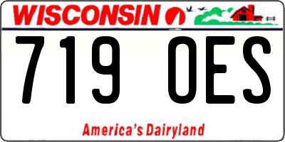 WI license plate 719OES