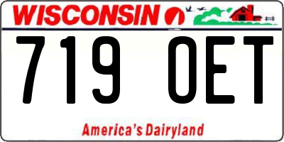 WI license plate 719OET