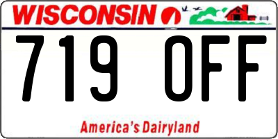 WI license plate 719OFF
