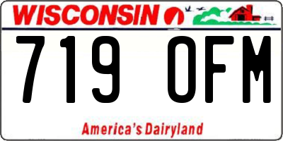 WI license plate 719OFM