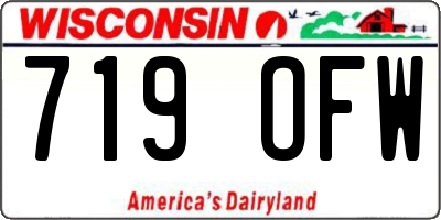WI license plate 719OFW